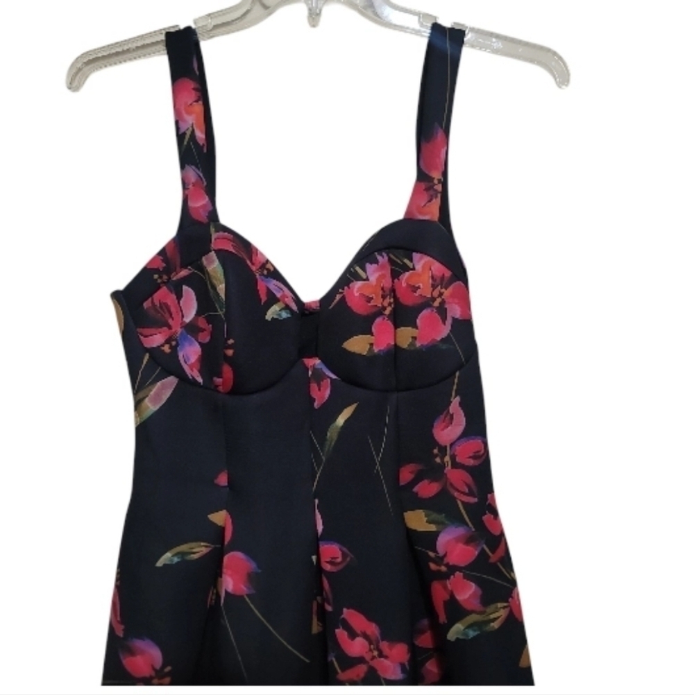 Asos Design Womens Black Floral Print Sleeveless Midi Dress Size 10 - Picture 4 of 8